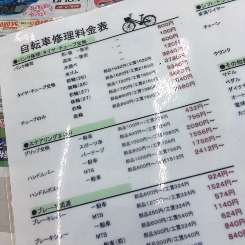 １００円商品で自転車のパンクを直し