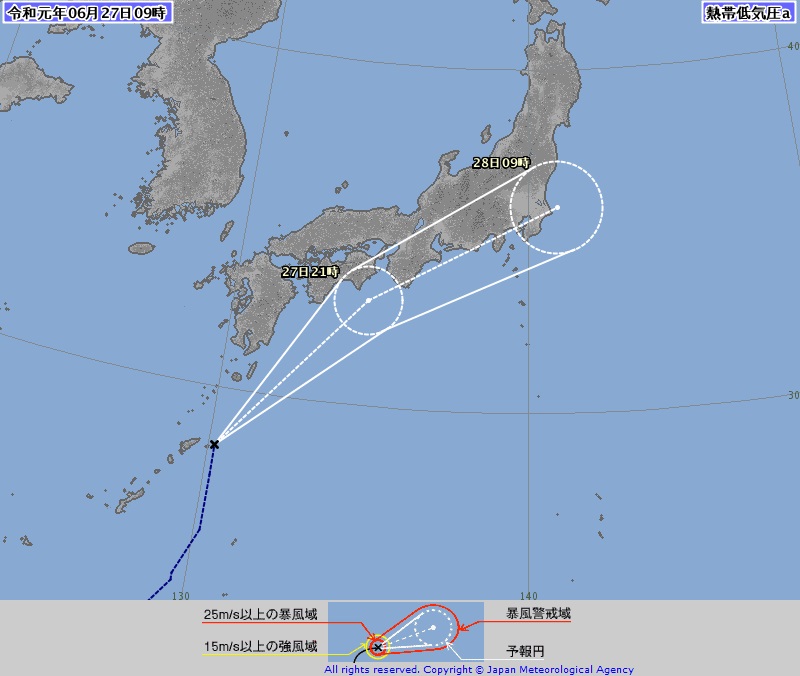 梅雨入りすぐに台風|熱帯低気圧は28日にかけて台風になるみたい