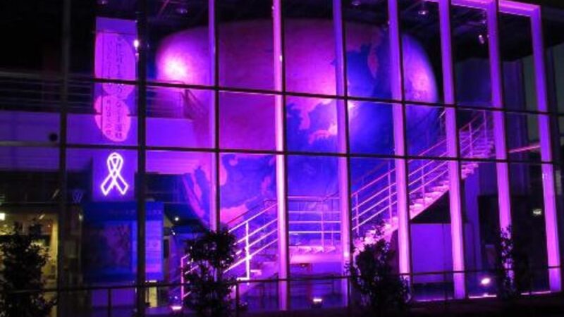 【宍粟市】宍粟防災センターが紫にライトアップ｜女性に対する暴力をなくす運動