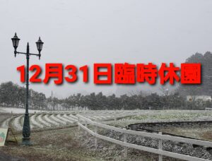 大雪、凍結の恐れ。12月31日は臨時休園｜ヨーデルの森