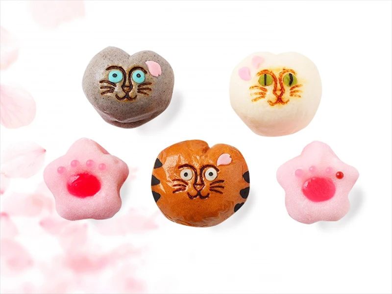 桜小路を歩く猫をイメージした「さくら猫子」が和菓子処『稲豊園』より発売