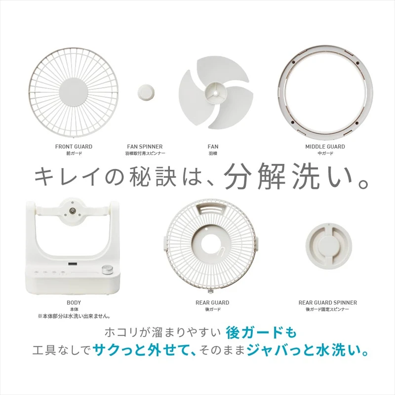 CIRKILATOR(サーキレイター)｜工具なしで細かく分解！お手入れカンタンなサーキュレーターが4月下旬に発売