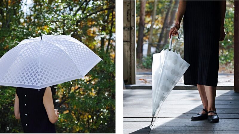 【梅雨グッズ】まるで透かし和紙。大人のためのビニール傘「ハッピーフロストアンブレラ」全3柄が発売
