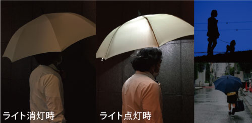 【梅雨グッズ】夜道も安全。LEDライトつきジャンプ傘「アンブレランタン」発売中