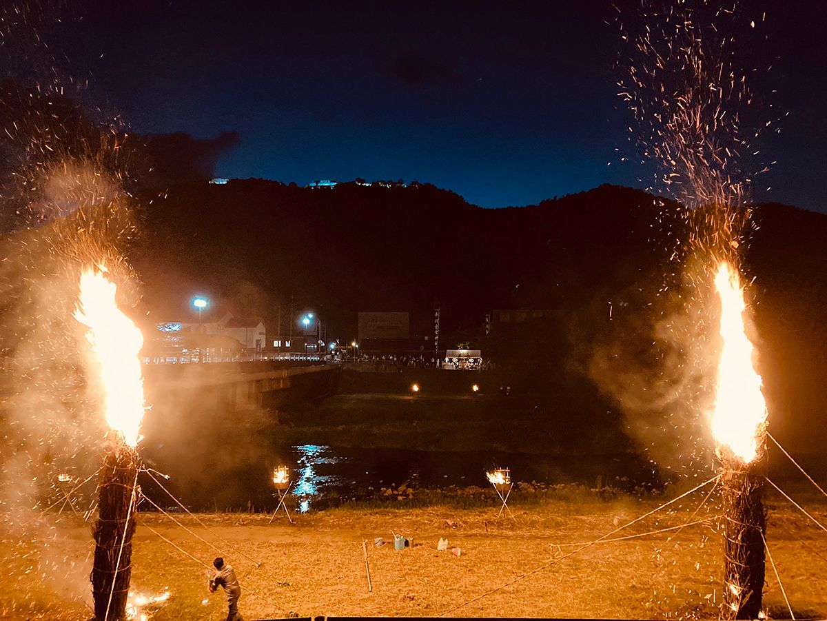 火事災難の無事を祈る火祭り「竹田松明まつり」が3年ぶりに開催