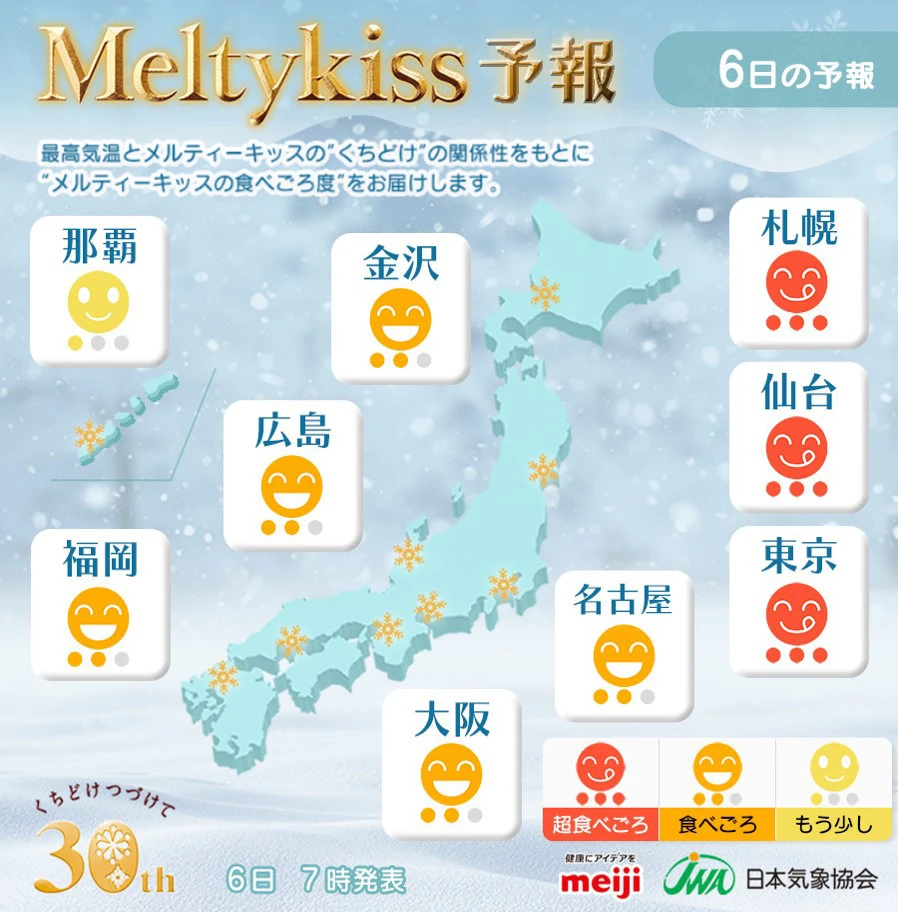 食べごろの日をお知らせ。明治・日本気象協会 『メルティーキッス予報』を開始