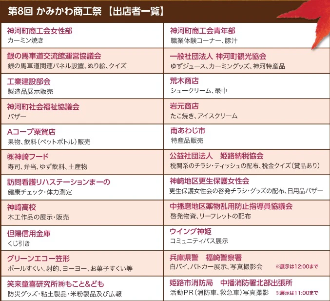 【神河町】第8回かみかわ商工祭│売りまっせ、見せまっせ、おもろおまっせ