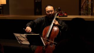 赤穂温泉『銀波荘』でチェリスト「近藤浩志」氏のコンサートが開催