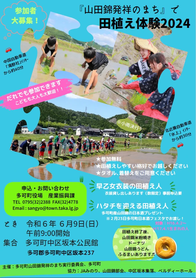 『山田錦発祥のまち』で田植え体験してみませんか？｜多可町