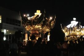 【市川町】播州秋祭り、宵宮の夜。JA兵庫西市川支店で屋台練り