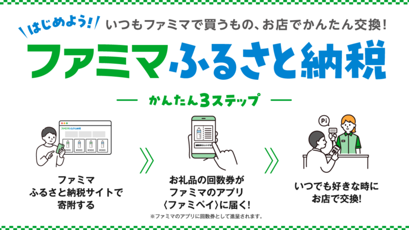 お礼品がすぐにファミペイに届き、店舗ですぐに引換できる！『ファミマふるさと納税』が3月25日から開始