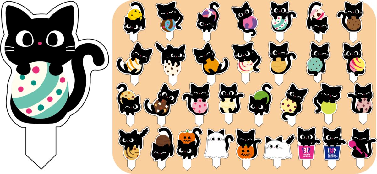 サーティワンで「おかしにゃ おかしにゃ にゃろうぃ~ん」開催!黒ねこが主役のハロウィンフェア