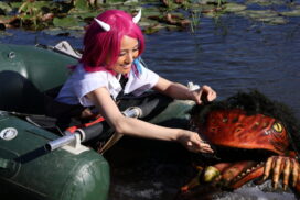 【福崎町】山姥、辻川のカッパを清める。フォトコンテスト最優秀賞の特典「河童洗い」を体験