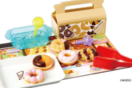 お湯と氷水で色がかわる不思議なおもちゃ。「かえちゃOh!!まほうのミスタードーナツ」が発売。