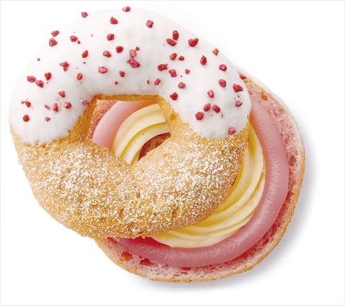 【ミスド】桜風味のもちっとした食感とかわいらしい桜の形が特長の『桜もちっとドーナツ』期間限定で発売