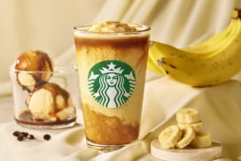 【スタバ】バナナ果肉の甘さと、コーヒーの香りが重なる「バナナ アフォガート フラペチーノ®」が5月27日より発売