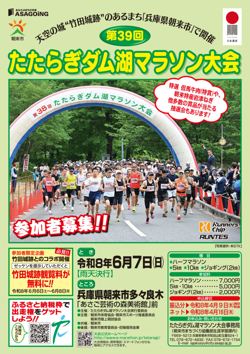 第39回 たたらぎダム湖マラソン大会│朝来市
